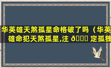 华英雄天煞孤星命格破了吗（华英雄命犯天煞孤星,注 🐎 定孤独终老）